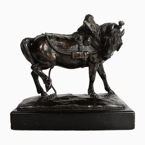 Théodore Gechter, Harnessed Draft Horse, 1800s, Bronze