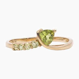 Vintage 9k Yellow Gold Ring with Peridots