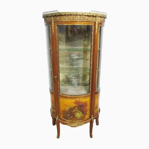 French Vitrine Painted Vernis Martin Display Cabinet, 1880s