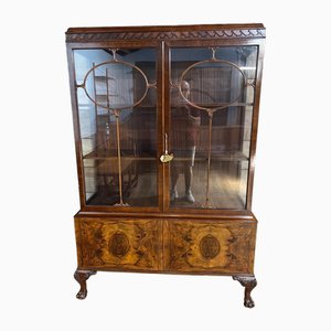 Chippendale Display Cabinet Bookcase in Walnut, 1890s