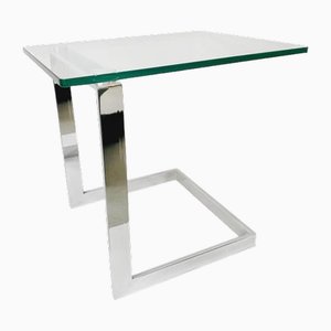 Glass & Chrome Side Table, Germany