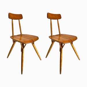 Set of Pirkka Dining Chairs attributed to Ilmari Tapiovaara for Laukaan Puu, Finland, 1950s