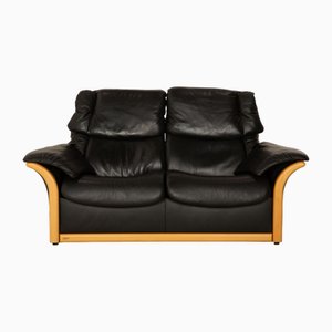 Leather Two-Seater Black Sofa