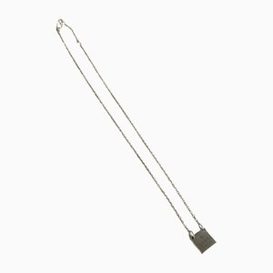 Square Motif Engraved Silver 925 Chain Necklace from Gucci
