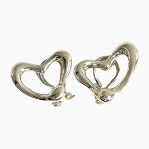 Aretes en forma de corazón de plata 925 de Tiffany & Co.