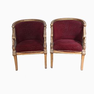 Empire Armchairs Tub Seat Swan Arms, Set of 2