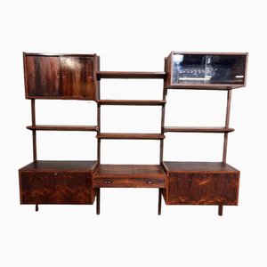 Mid-Century Danish Wall Unit in Teak by Poul Cadovius Bookcase Ps System, 1960s