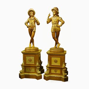 Italian Renaissance Page Boy Statues Medieval Fayre, 1920s, Set of 2