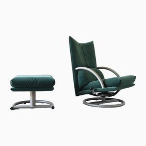 German Model 418 Torino BMP Lounge Chair and Ottoman from Rolf Benz, 1980s, Set of 2