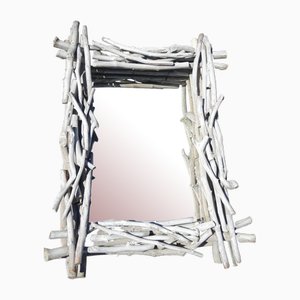 Spiegel mit Rahmen aus Treibholz