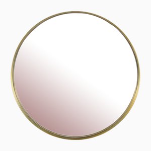 Specchio grande rotondo in ottone