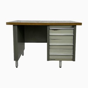 Industrial Metal and Wood Desk from Remington Rand, 1950s
