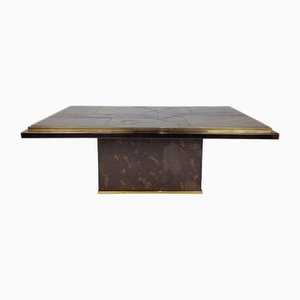 Brutalist Bronze and Stone Coffee Table, 1970s
