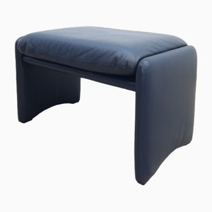 Genuine Leather Stool in Dark Blue from Erpo