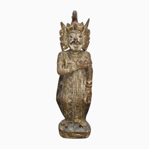 Artiste Balinais, Dragon Polychrome, années 1800, Bois Sculpté