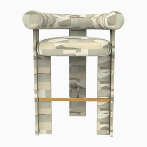 Chaise de Bar Cassette Moderne en Tissu Albâtre par Alter Ego