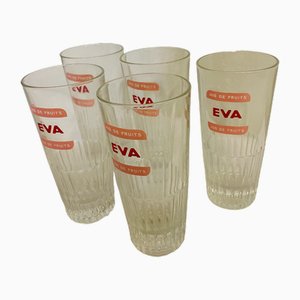 Vasos para zumo vintage de Eva, France, años 50. Juego de 5