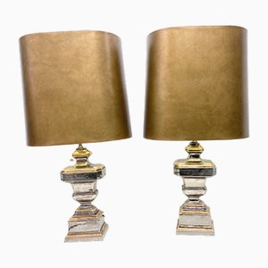 Italian Table Lamps with Ceramic Bases by Zaccagnini, 1960s, Set of 2