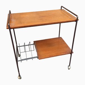 Coffe Table with Magazine Rack in Wood Iron Laquered Black, 1950s
