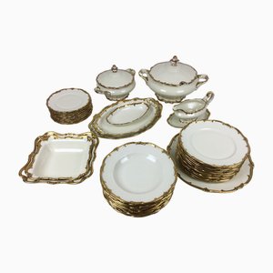 Porcelain Dining Service katharina 7049 in Gold Rim from Weimar Porcelain, Germany, 1930s, Set of 45