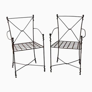 Provençal Style Wrought Iron Armchairs, 1970s, Set of 2