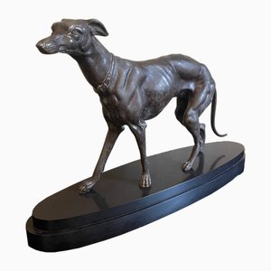 Art Deco Greyhound Hund aus Marmor, 1920er