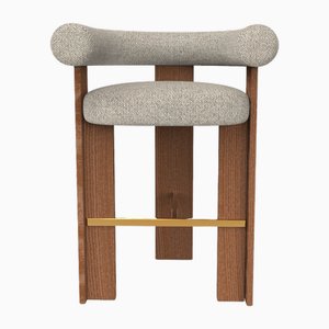 Collector Modern Cassette Bar Chair in Safire 04 Fabric and Smoked Oak by Alter Ego