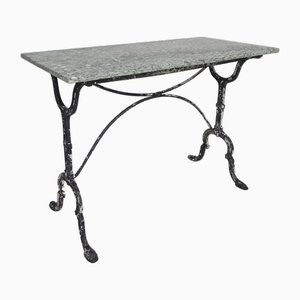 Bistro Table with Marble Top, Veriere Paris, 1920s