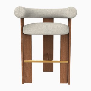Moderner Collector Bar Chair aus Safire 07 Stoff und Räuchereiche von Alter Ego