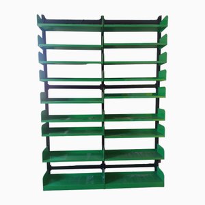 Vintage Wall Bookcase in Green Iron, 1970s