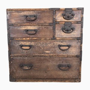 Small Japanese Tansu Chest of Drawers, 1890s
