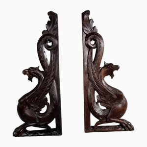Large Winged Griffin by Bottega Cadorin for Testolini & Salviati, 1800s, Set of 2