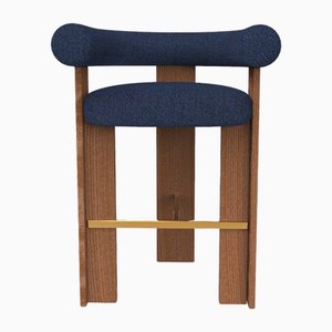 Collector Modern Cassette Bar Chair in Safire 11 Fabric and Smoked Oak by Alter Ego