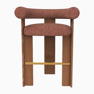 Collector Modern Cassette Bar Chair in Safire 13 Fabric and Smoked Oak by Alter Ego