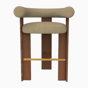 Collector Modern Cassette Bar Chair in Safire 15 Fabric and Smoked Oak by Alter Ego