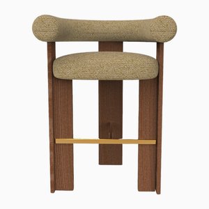 Collector Modern Cassette Bar Chair in Safire 16 Fabric and Smoked Oak by Alter Ego