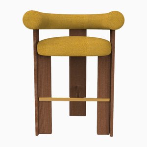 Collector Modern Cassette Bar Chair in Safire 17 Fabric and Smoked Oak by Alter Ego