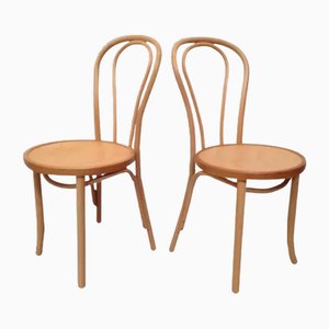 Curved Wooden Chairs, Set of 2