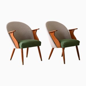 Scandinavian Armchairs with Armrests, 1960s, Set of 2