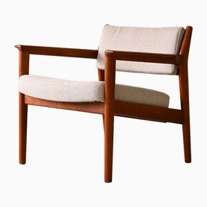 Padded Armchair with Teak Structure, 1960s