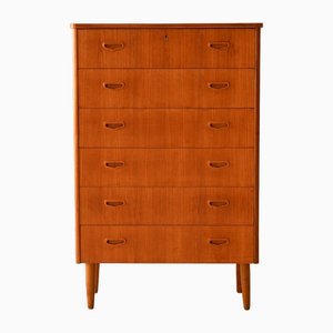 Chest of Drawers with 6 Teak Drawers, 1960s