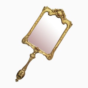 English Queen Elisabeth Bronze Hand Mirror