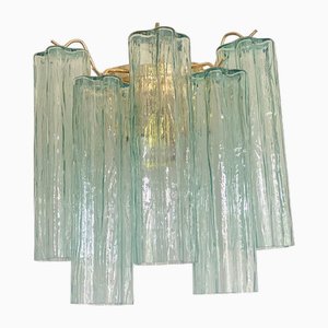 Italienische Wandlampe aus grünem Tronchi Murano Glas von Simoeng