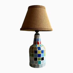 Mid-Century Spanish Chequered Mosaic Table Lamp, 1960s