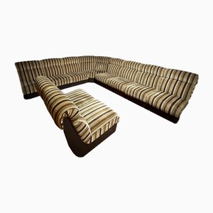 Modular Striped Fabric Corner Sofa, 1970s, Set of 10
