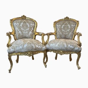 Gilt Wood Chairs, Set of 2
