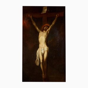 Italian School Artist, Crucifix, 1600s, Oil on Canvas