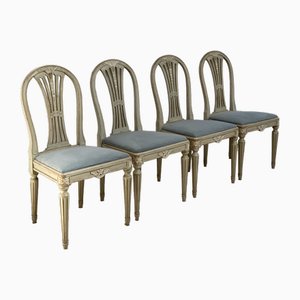 Gustavian Dining Chairs, Set of 4