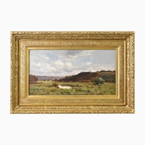 Jean Chiffony, Paesaggio con laghetto, fine XIX secolo, Olio su tela, con cornice