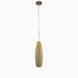 Italian Modern Ocher Murano Glass Tube Pendant Lamp, 1990